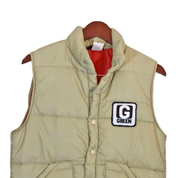 VINTAGE PUFFER BEIGE VEST Size S - Picture 2 of 4